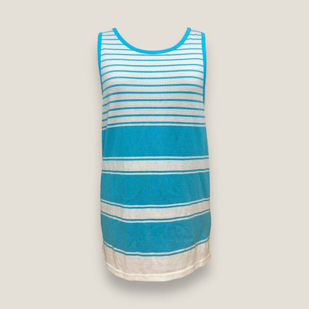 JLT Men’s Striped Blue and White Tank Top Sz: L